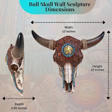 Bull Bison Skull Tooled Leather Southwest Western Wall Art Hanging Decoration - Walmart.com