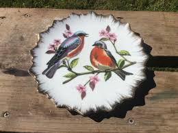 Vintage Decorative Plate , Two Bluebirds On Apple Tree ...