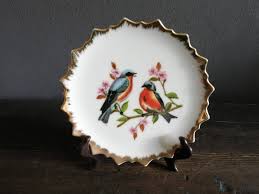 Wall Dish With Birds Mid-century 24k Gold Ceramic - Etsy
