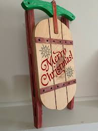 Hand Painted Christmas Sled - Etsy