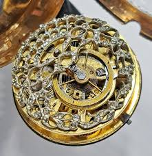 Sold at Auction: Unusual Circa 1760 Verge Fusee Solid Gold & Silver Keywind French Paste Antique Pocket Watch