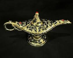Lucky Aladdin Magic Lamp Censer or Decoration Block and Gold Enamel Color - Etsy