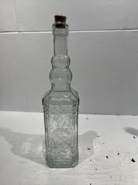 Holiday Glass Decorating Bottle 12” H Clear w/Raised Design ...