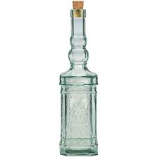 23.7 oz Ornate Recycled Glass Bottle With Cork | Glassnow