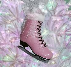 4.5" Barbie Pink Victorian Shabby Cottage Glitter Ice Skates ...