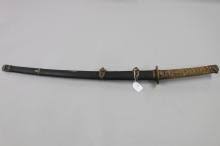 Sold at Auction: Japanese Kai-Gunto naval officer's sword with scabbard. Approx 91cm overall with 66cm blade. The tang with maker's…