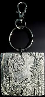 Wolf and Full Moon Keychain - Etsy