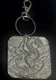 Dragon on Mountain Keychain - Etsy