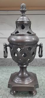 Decorative Footed Bronze/Brass Vase Urn Woven With Lid | eBay