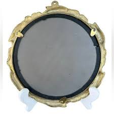 Vintage Dolphin Round Accent Wall Mirror Boho Vibes Brass ...