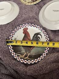 Vintage Set of 4 Rooster Plates Country Farm Decorative Dishware 8" | eBay