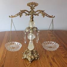 Vintage Brass With Cut Glass Scales of Justice - Etsy