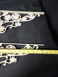 Set Of 2 Victorian Cast Iron Shelf Support Brackets Floral Sunflowers Rare | eBay