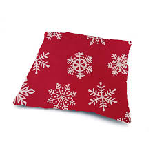 Red Christmas Cushion Cover, Cotton Snowflake Pillow Cover ...