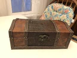 High end 1900s French royal brown wood leather box. H9cm ...