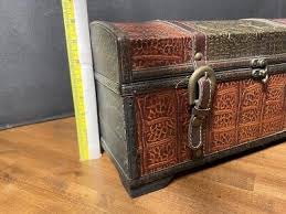 Keep Sake Trinket Box Wood Faux Leather Skin Jewelry Stash ...