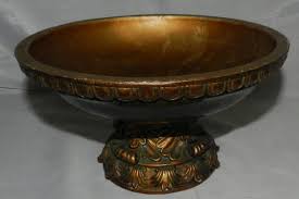 Decorative Wood Finish Pedestal Centerpiece Bowl Black ...