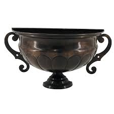 Vintage Solid Brass Urn Wall Pocket Planter Aged bronze 2 Handles India 16x9x6 | eBay