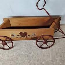 Homco | Accents | Vintage Homco Wood Wagon Wall Pocket ...