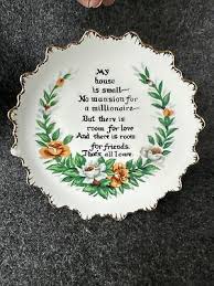 Lot of Two VINTAGE Catchy Fun Phrases Yellow Floral Wall Hanging Plates Dee Bee | eBay