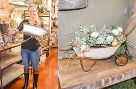 Antiqued White Metal Wheel Barrow | Rustic Farmhouse - Decor Steals