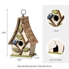 Glitzhome 9.5''h Hanging Bird House, Wooden Birdhouse For ...