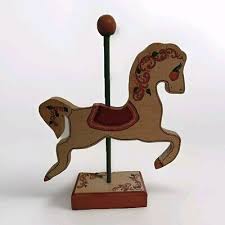 Carousel Horse Hand Made Painted Wooden Anthropomorphic Home ...
