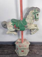 Sold at Auction: LARGE WOODEN DECORATIVE CAROUSEL ...