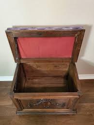 Antique French Victorian Trompe-l'œil Carved Oak Blanket Chest Ottoman Bench For Sale at 1stDibs