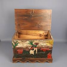 Vintage Rectangular Wooden Chest, 1960s for sale at Pamono