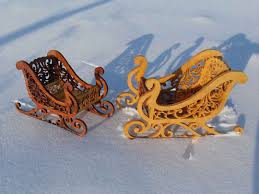 Christmas Santa Sleigh Decor Digital File 3mm for Laser and ...