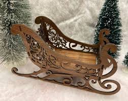 Christmas Sleigh Fully Assembled Walnut! - Etsy