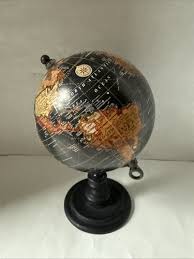 Tabletop World Globe Rotating Globe 9" Black Orange Brown ...
