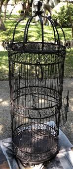 VINTAGE Wrought Iron Bird Cage 52” Tall | eBay