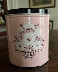 Fabulous Pink & Black 1940s Kitchen Tin Canister - Etsy
