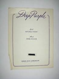 Deep Purple Sheet Music Peter De Rose Copyright 1939 Mitchell Parish | eBay