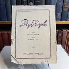 Deep Purple By Mitchell Parish & Peter De Rose Vintage Sheet Music 1934 | eBay Australia