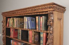 Victorian Solid Oak Carved Bookcase as129a660 - Antiques Atlas