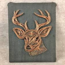 Copper Wire String Nail Folk Art Deer