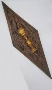 Vintage BURWOOD Wall Hanging Gold Queen Chess piece MCM ...