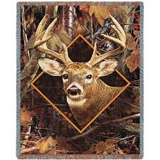 Deer in Camo Tapestry Throw Blanket | Pure Country