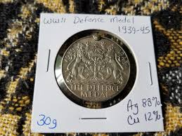 WWII Defence Medal 1939-1945 - King George VI - 0.880 Ag ...