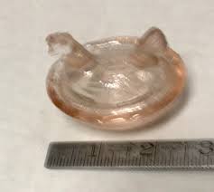 Clear Pink Chicken 3 Inch Hen Dish Made in USA Old Degenhart ...