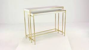 Grayson Lane Modern White Nesting with Gold Metal Legs Console table at Lowes.com