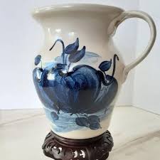 Dining | Vtg 199s Casey Pottery Texas Hand Thrown Blue ...