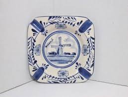 Hand Painted Delft Blue Floral Windmill SQUARE Ashtray Holland & Floral Votive | eBay