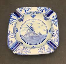 Delft Blue & White Square Ashtray | eBay