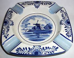 ASHTRAY CERAMIC DELFT ELESVA DELFTWARE HANDWORK AMSTERDAM HOLLAND BLUE WINDMILL | eBay.de