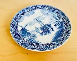 Antique Delft Wall Plate by Boch Frères La Louvière Blue ...