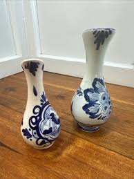 Delft Vase Jug Christmas Gift Porcelain Hand Painted LOT 2 Blue & White | eBay